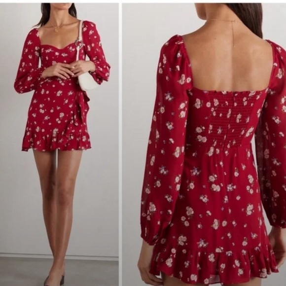 Reformation Cammi Mini Dress in Cassia - Picture 1 of 6